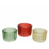 Decoris Glass Tealight Holder 3.8cm - 3 Assorted